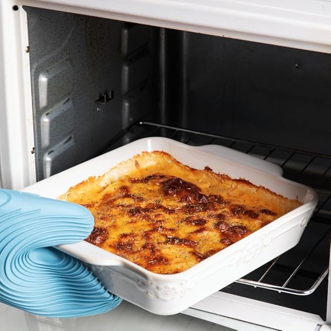 Sweejar Casserole Dishes for Oven, Ceramic Bakeware Set of 4, Rectangular Baking Dish with Handles, Lasagna Pans for Cooking, Gratin, Roasting, Banquet and Daily Use (Kiln-Change White) - Image 6