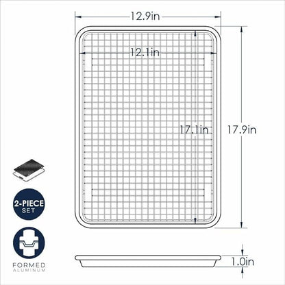 Nordic Ware - 43172AMZM Nordic Ware Half Sheet with Oven Safe Nonstick Grid, 2 Piece Set, Natural - Image 6