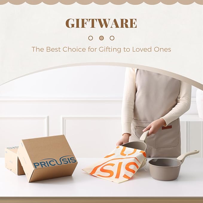 PRICUSIS Nonstick Saucepan with Lid, 2.7 Quart Sauce Pan, Healthy Sauce Pot with Pour Spouts for Multipurpose Use, PFOA Free, Induction Compatible, Apricot - Image 9
