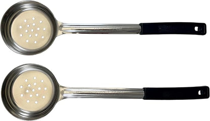 6 Ounce Slotted Stainless Steel Portion Control Ladle Spoon for Measuring and Serving; Commercial Grade Serving Scoops [Pack of 12] by Habanerofire