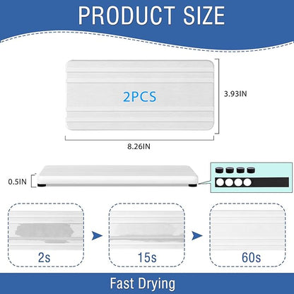 2PCS Water Absorbing Stone Tray,Quick Drying Stone Sink Tray,Water Absorbent Diatomite Coasters for Bathroom Counter and Kitchen Sink, Used for Hand Soap Dish Cosmetic Bottles Toothbrush Holders - Image 6