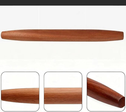 French Rolling Pin,15.75 Inches Wooden Rolling Pin for Baking,Fondant,Dough Roller for Cookie,Pizza Pie Crust, Pastry, Dough, Essential Kitchen Utensil (Brown wood color) - Image 4