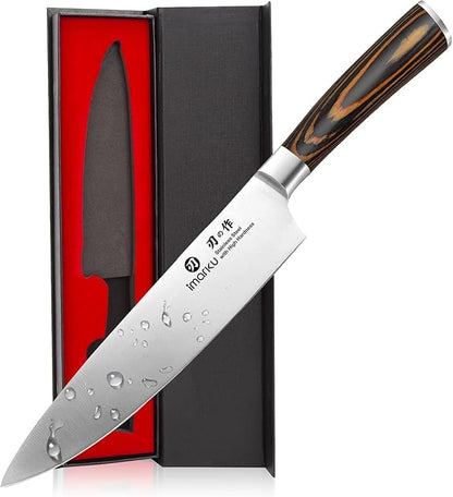 imarku Chef Knife - Pro Kitchen Knife 8 Inch Chef's Knives Japanese HC Steel Sharp Paring Knife with Ergonomic Handle, Tawny Handle, Best Gifts for Men and Women, Gyutou knives by imarku