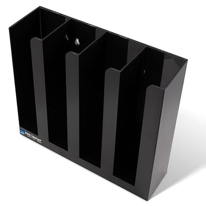 San Jamar Portion Cup and Lid Organizer Fits 2" Cups and Lids with Removable Dividers for Kitchen, Restaurant, and Fast Food, Plastic, 10 x 11.5 x 3.25 Inches, Black - Image 2