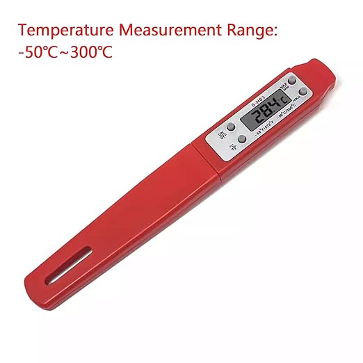 Meat Thermometer - Digital Food Thermometer for Cooking Kitchen - Automatic Calibration Pen Style Electronic Pocket Thermometer for Water Temperature, Barbecue (Red) - Image 5
