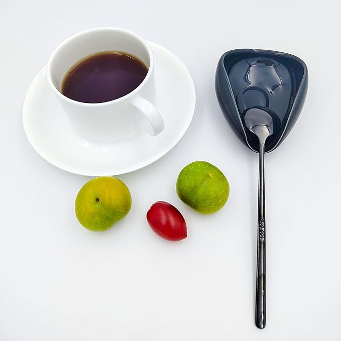 Ture Small Mini Ceramic Spoon Rest: Coffee Teaspoon & Bar Spoon Holder Kit, Black & Black (sic) - Coffee Bar Accessories - Image 2