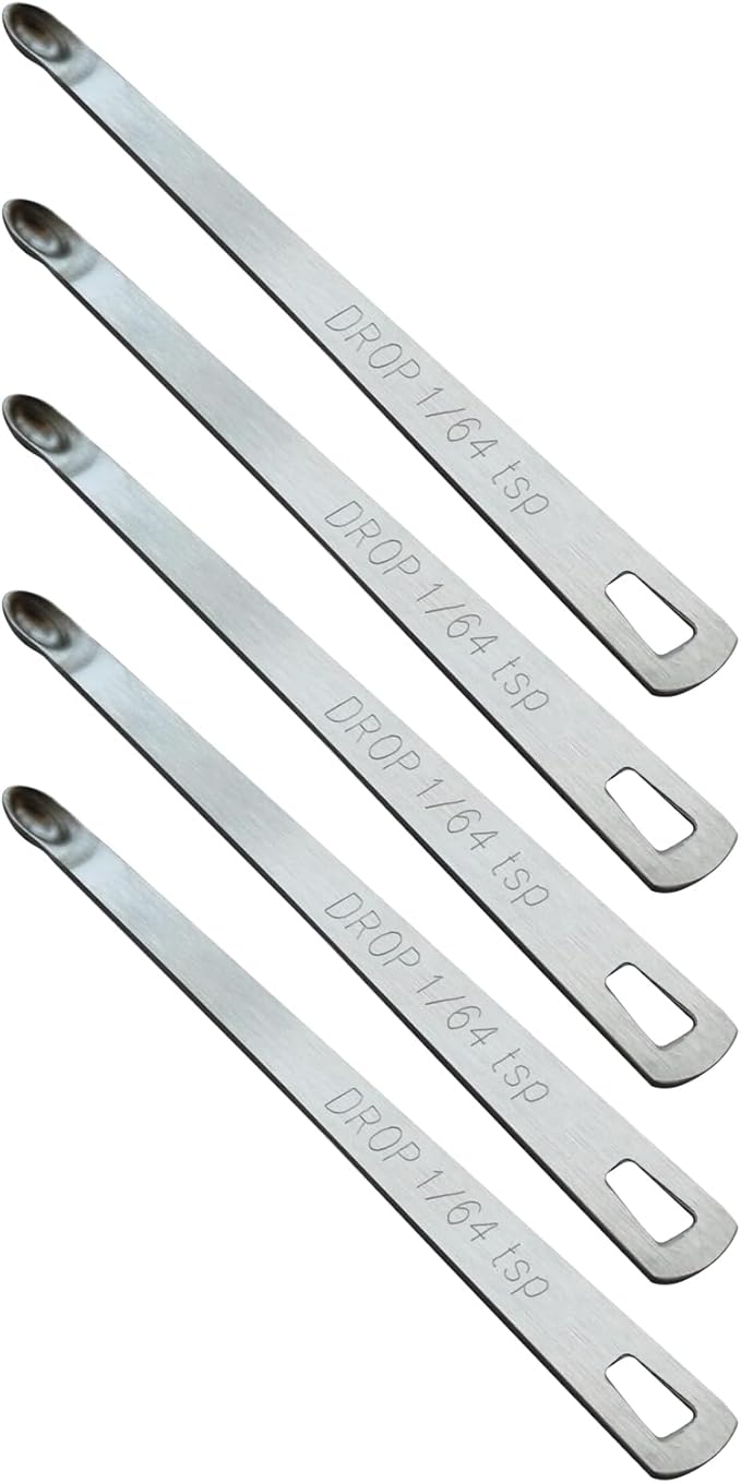5PCS 1/64 Teaspoon(1/64tsp, 0.08ml, Drop) Single Tiny Measuring Spoon, Small Individual Stainless Steel Measure Spoons Only by BERYLER