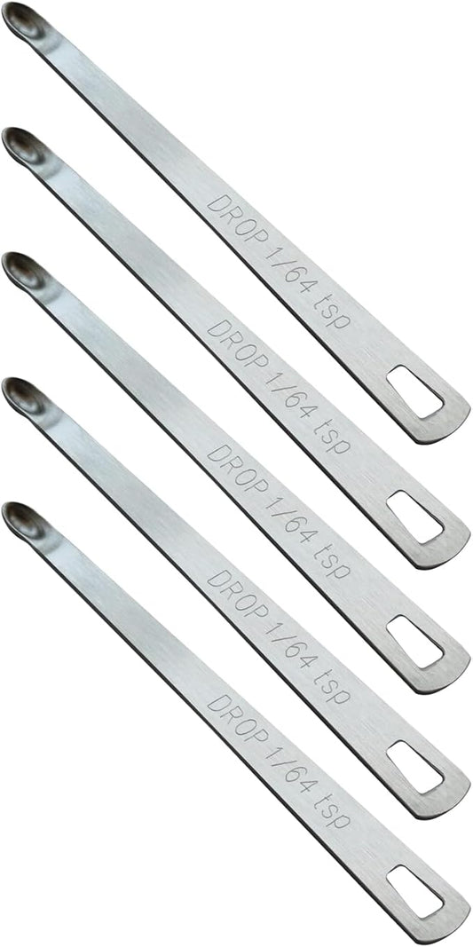 5PCS 1/64 Teaspoon(1/64tsp, 0.08ml, Drop) Single Tiny Measuring Spoon, Small Individual Stainless Steel Measure Spoons Only by BERYLER