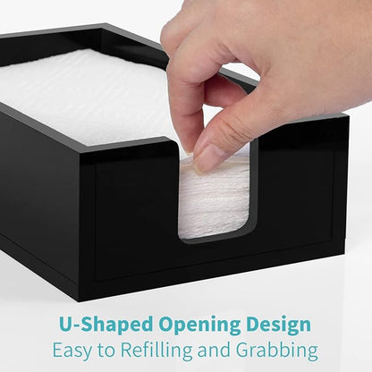 HIIMIEI Acrylic Napkin Holder for Bathroom, Black Acrylic Guest Towel Holder, Bathroom Napkins Guest Disposable Holder, Hand Towel Tray for Kitchen, Parties, Weddings, Party, Hotel, Restaurant（Black） - Image 3