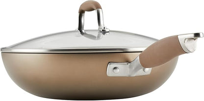 Anolon Advanced Home Hard Anodized Nonstick Deep Frying Skillet with Lid, 12-Inch Ultimate Pan, Bronze - Image 9