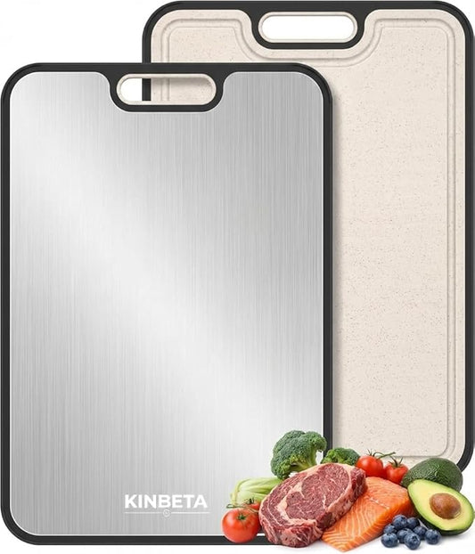 Cutting Board,Titanium Cutting Boards for Kitchen, Cutting Board Double Sided Food Grade, Pure Titanium/PP, Easy to Clean Large Size 16”×11”