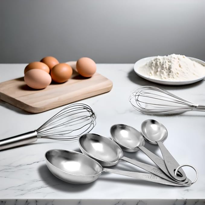 Lindy's MPC4 4-Piece Stainless Steel Measuring Scoop Set,Silver, 9 inches long - Image 3