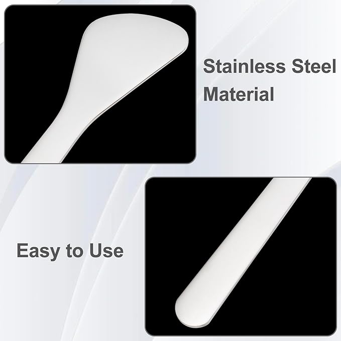 Pndeyo 3pcs Mini Stainless Steel Makeup Spatula, Reusable Cosmetic Cream Spatulas Spoon, Skincare Scoop Applicator Facial Massage Beauty Tools for Mixing and Sampling Face Eye Cream- Silver