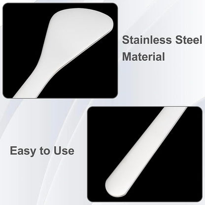Pndeyo 3pcs Mini Stainless Steel Makeup Spatula, Reusable Cosmetic Cream Spatulas Spoon, Skincare Scoop Applicator Facial Massage Beauty Tools for Mixing and Sampling Face Eye Cream- Silver