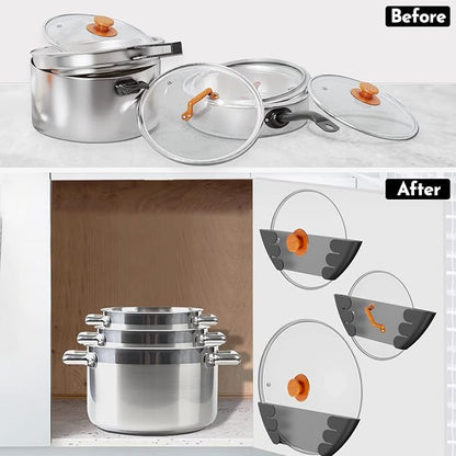 Universal Pot Lid Organizer for Cabinet - Upgraded Patented Niceyos 3 Pack Inside Cabinet Door Wall Mount Pan Top Storage Organizer Rack Holder for Kitchen, Fits 6" to 13" (Black) - Image 6