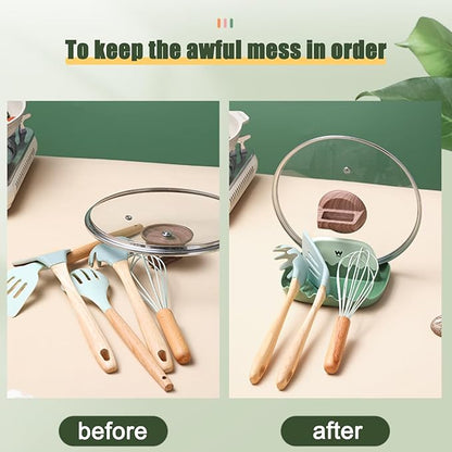2 Pack Lid and Spoon Rest for Kitchen Counter, Cooking Ladle/Spatula/Spoon Holder for Stove Top, Utensil Rest with Pot Lid Holder for Countertop, Kitchen Gadget Rack, Christmas Cooking Accessories - Image 5