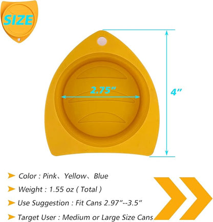 3 Pack Dog Cat Food Can Lids - Silicone Stretch Lids Covers for Pet Food Cans, Reusable Universal Size Fit Medium and Large Size Cans