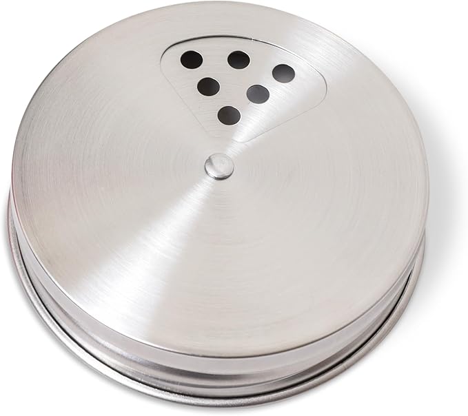 Mason Jar Shaker Lids Stainless Steel – Adjustable Spice & Seasoning Dispenser Tops for Regular Mouth Ball Canning Jars (4 Pack)