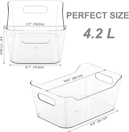 Tiawudi 12 Pack Plastic Storage Bins, Multi-Use Organizer Bins, Pantry Organizer, Clear Storage Containers for Home, Kitchen, Office, Cabinet, Shelf and Fridge Organization - Image 2