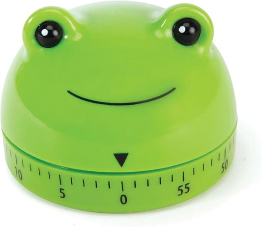 Kikkerland Frog Timer – Fun Gadget for Home & Kitchen – 60 Minute Windup Timekeeper for Cooking