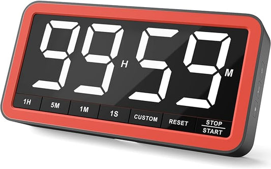 VOCOO Digital Kitchen Timer with 7.8” Extra Large Display, Magnetic LED, with 3 Brightness, 4 Alarms and 3 Volume Levels, Battery Powered Countdown Count Up Timer for Cooking, Classroom, Home Gym by Home