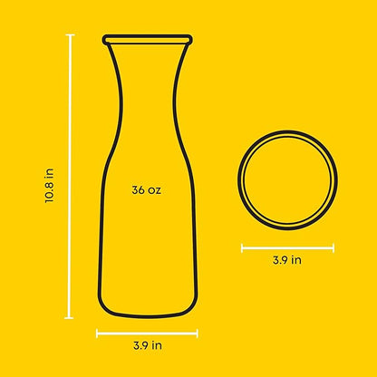 JoyJolt Glass Carafe with Lid, Set of 3 – 1 Liter Glass Pitcher for Mimosa Bar, Water, Iced Tea, Juice, Wine, Lemonade, Milk – Dishwasher Safe Beverage Drink Dispensers for Brunch, Parties - Image 2