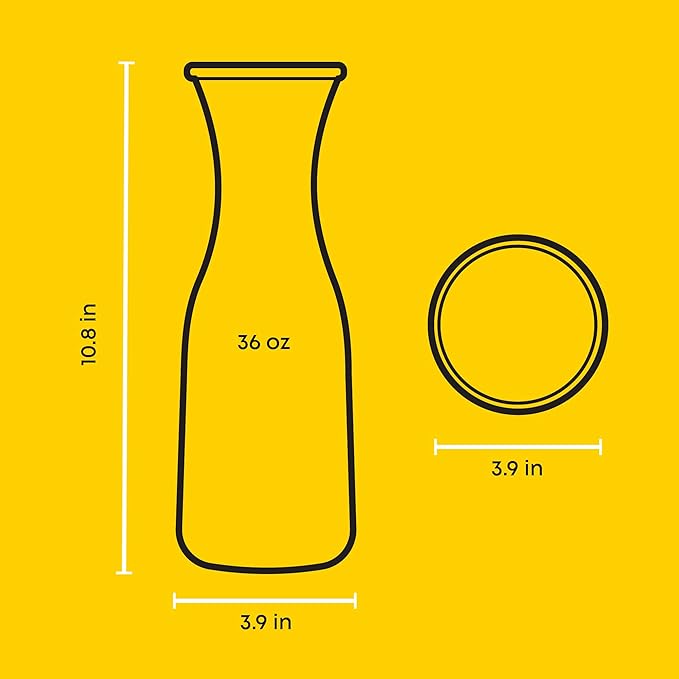 JoyJolt Glass Carafe with Lid, Set of 4 – 1 Liter Glass Pitcher for Mimosa Bar, Water, Iced Tea, Juice, Wine, Lemonade, Milk – Dishwasher Safe Beverage Drink Dispensers for Brunch, Parties - Image 2