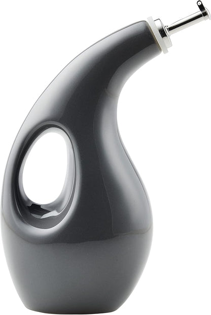 Rachael Ray 48465 Ceramic EVOO Oil and Vinegar Dispensing Bottle with Spout, 24 Ounce - Dark Gray by RachaelRayKitchenware