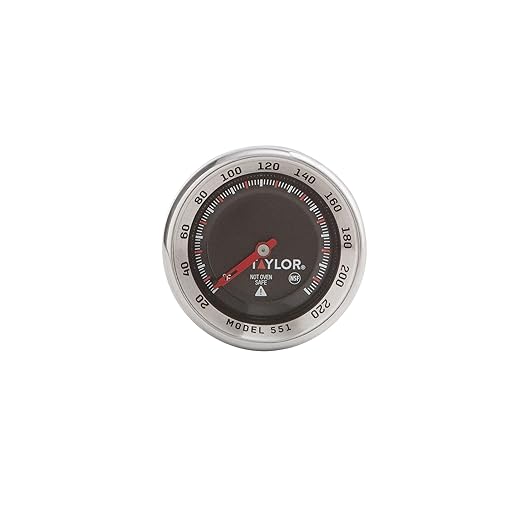 Taylor Pro Series Analog Instant Read Thermometer, Temperature Monitoring: 120F to 220F, Black