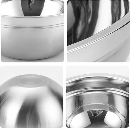 Mixing Bowls, 5Pcs Stainless Steel Mixing Bowl Set, Utensils for the Kitchen, Multifunctional, Stackable, Dishwasher Safe, 3.75L / 3.25L / 2.5L / 2L / 1.3L (Without) - Image 6