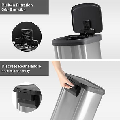 21 Gallon Kitchen Trash Can (80 L), Stainless Steel Garbage Can with Soft-Close Lid & Foot Pedal, Large Step-on Waste Bins Trash for Home Office - Image 6
