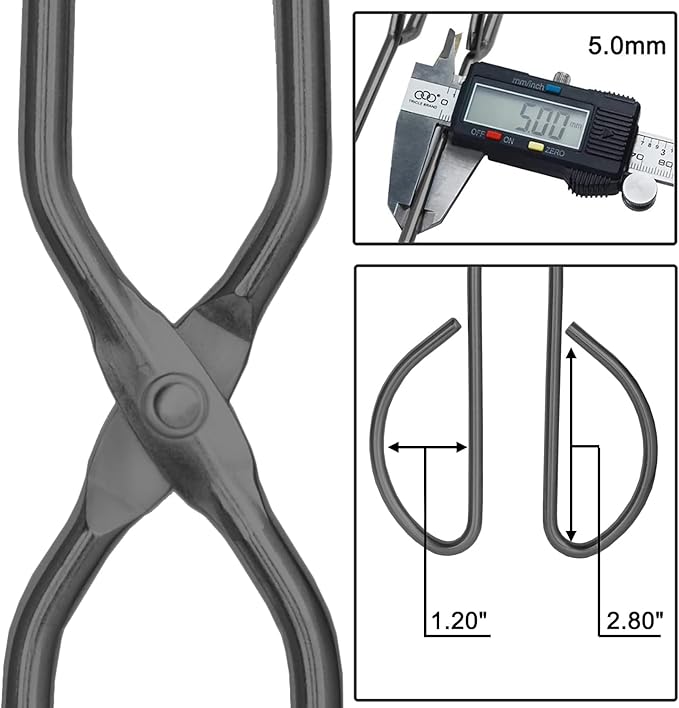 HINMAY 10" 13" Stainless Steel Kitchen Tongs, Heavy Duty Non-Slip Comfortable Grip Metal Scissor Tongs for Cooking, Grilling & Serving, Set of 2