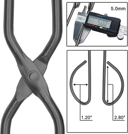 HINMAY 10" 13" Stainless Steel Kitchen Tongs, Heavy Duty Non-Slip Comfortable Grip Metal Scissor Tongs for Cooking, Grilling & Serving, Set of 2