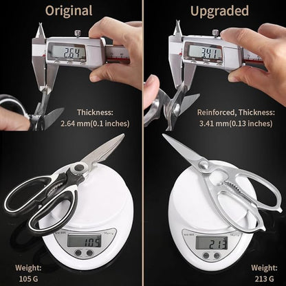 Newness Multi-Purpose Kitchen Scissors, Premium Stainless Steel Solid Kitchen Shears for Can Opener, Walnut Cracker, Heavy Duty Poultry Scissors with Sharp Blade for Cutting Turkey, Chicken, Bones - Image 2