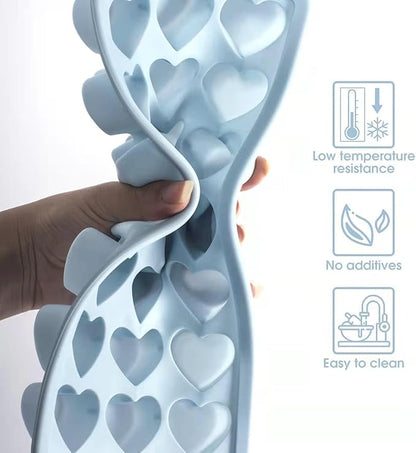 Heart Shape Ice Cube Tray, 21 Holes Silicone Ice Cube Mold with Removable Lid Flexible for Whiskey Cocktail Chocolate (White) - Image 3
