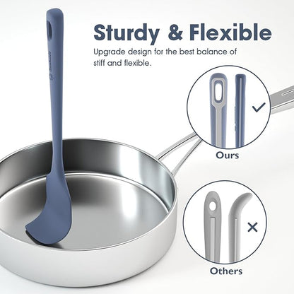 ChefAide 4 Pieces Silicone Spatula Set, Food Grade Rubber Spatula, Upgrade Strong Handle with Ergonomic Grip, Heat Resistant for Nonstick Cookware, Cooking - Image 3