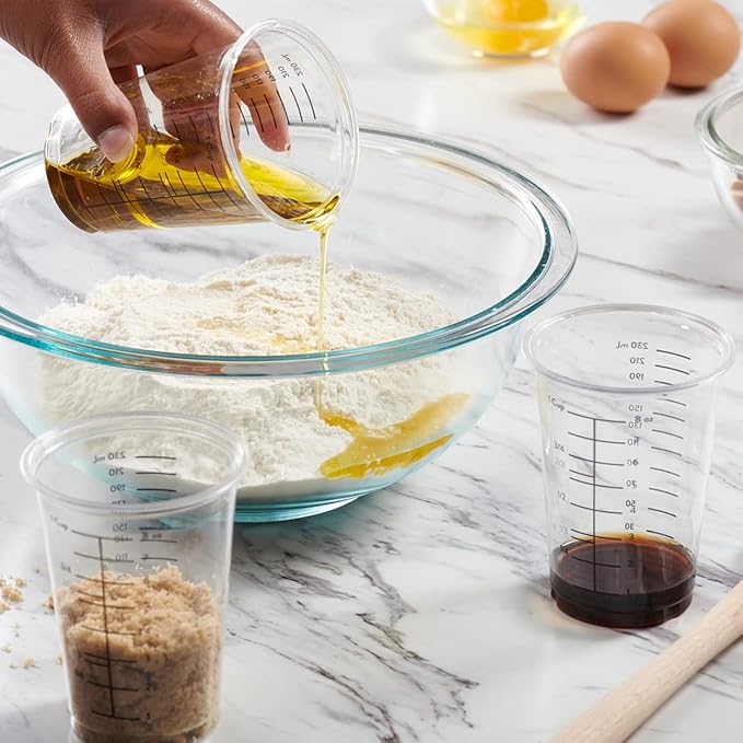 GUSTO 10 oz Clear Plastic Measuring Cups [25 Count] Disposable Multipurpose Cups for Baking, Cooking, Resin & Mixing (Formerly Comfy Package) - Image 3