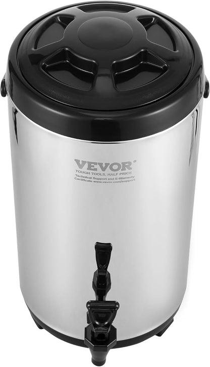 VEVOR Stainless Steel Insulated Beverage Dispenser, 2.4 Gallon 9.2 Liter, Thermal Hot and Cold Drink Server Dispenser with Spigot Handle, Food-grade for Hot Tea Coffee Water Restaurant Drink Shop - Image 11