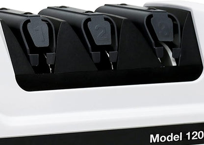 Chef'sChoice Professional Electric Knife Sharpeners With 100-Percent Diamond Abrasives And Precision Angle Guides For 20-Degree Straight-Edge and Serrated Knives, 3-Stage, White - Image 2