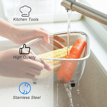 Triangle Basket Triangle Sink Colander Food Strainer with Three Feet for Washing Fruits and Vegetables, Filtering Food Waste and Efficient Straining, Perfect for Daily Use in Kitchen