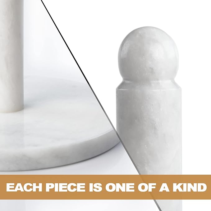 Koville African Natural Marble Paper Towel Holder Countertop, Genuine Stone Paper Towel Holder Stand for Kitchen Storage, for Standard or Jumbo-Sized Rolls(Namib Fantasy) - Image 6