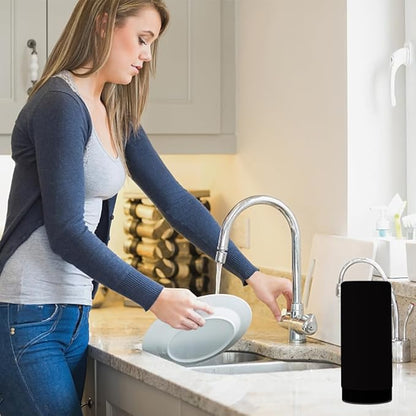 Silicone Dishwashing Soap Dispenser, Dish Soap Squeeze Bottle Silicone Divided Bottle for Kitchen and Bathroom(Color:Black)