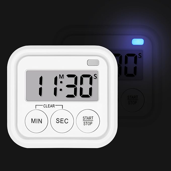 Timer, Kitchen Timers for Cooking Classroom Timer for Kids Teachers Digital Magnetic Timers 4 Pack, White - Image 8