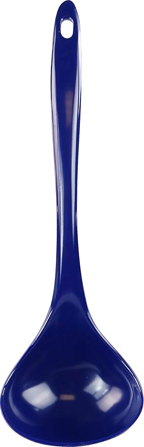 Reston Lloyd Melamine Soup Ladle Kitchen Utensil, Premium Quality Utensil with Heat Resistant Ergonomic Handle, Durable BPA-Free Plastic, 10.5 inch long, One Piece, Indigo by RestonLloyd
