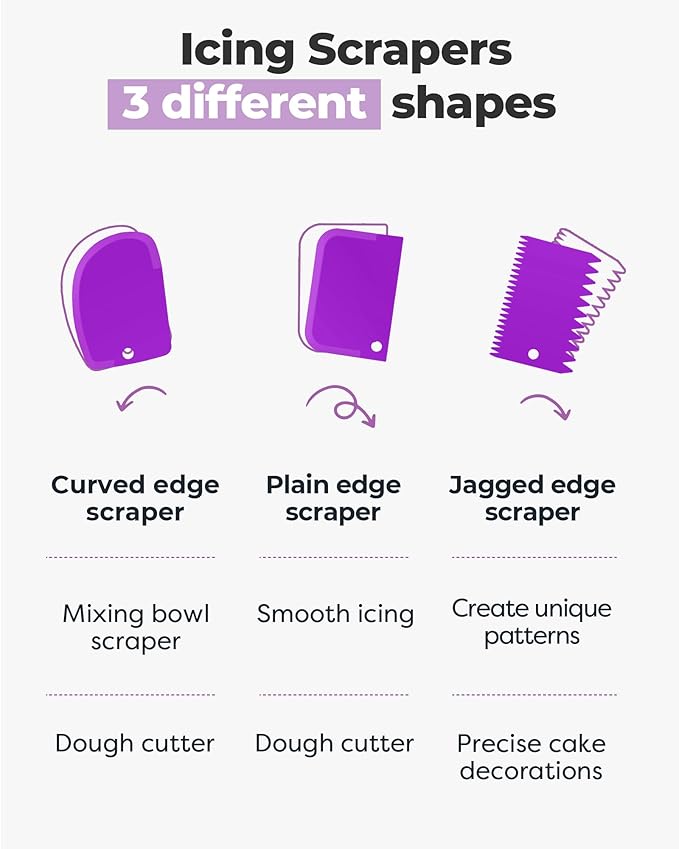 Kootek 71PCs Cake Decorating Kit, Baking Supplies Tools - Includes Cake Stand Turntable, 12 Icing Piping Tips Set, 2 Frosting Spatulas, 3 Scrapers, 50+2 Piping Bags, Coupler, Video Tutorial, Booklet - Image 6