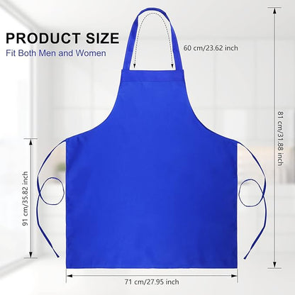 Foaincore Bib Aprons, Unisex Apron No Pocket Bulk Machine Washable Plain Aprons for Women Men Chef Kitchen Drawing - Image 2