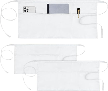 PEASUG Server Apron, Waitress Apron with 3 Pockets, Short Aprons for Women with Pockets for Servers, Waiter, Waitress