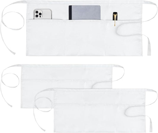 PEASUG Server Apron, Waitress Apron with 3 Pockets, Short Aprons for Women with Pockets for Servers, Waiter, Waitress