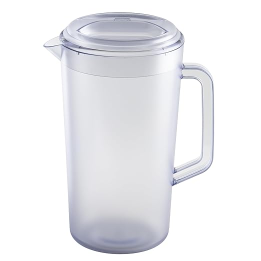 G.E.T. Heavy-Duty 1 Gallon Plastic Pitcher with Lid, Clear, BPA Free - Image 2