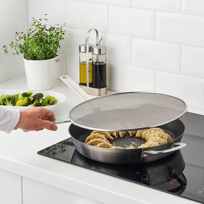 Rocky Mountain Goods 10” Splatter Screen for Frying Pan - Stainless Steel Dishwasher Safe Mesh Screen with Handle - Keep Grease from Exiting Pan while Cooking - Image 3
